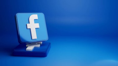 Arkaplan-Mavi-Facebook-simgesi-3d-oluşturma