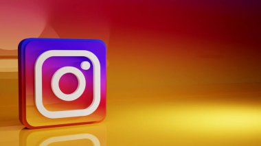 Arkaplan İnstagram simgesi 3d oluşturma