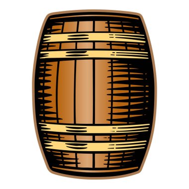 Tahta fıçı beyaz arkaplanda izole edildi