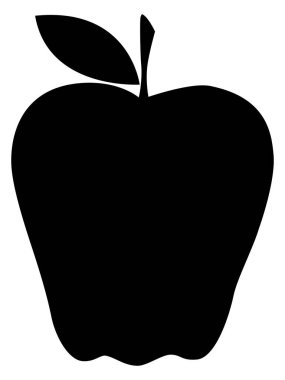 Beyaz arka planda siyah elma ikonu. Vektör illüstrasyonu