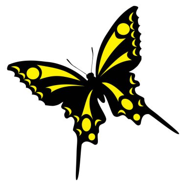 Basit, siyah kelebek siluet vektörü eps10