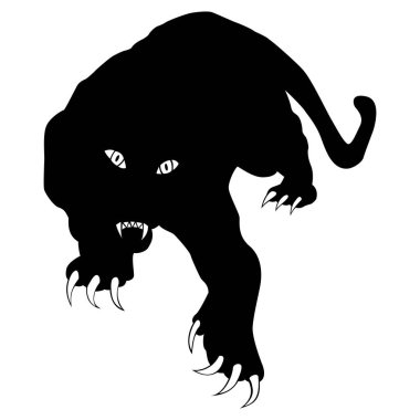 Kaplan saldırıya hazırlanıyor. Vektör çizimi. Beyaz arka planda kaplan ve jaguar