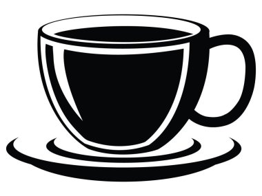 Buharda pişen kahve ikonu. Bir fincan çay sıcak içecek sembolü. Kahve dükkanı ikonu. Düz Stil Vektör İllüstrasyonu. Web Tasarımı veya Gıda Uygulaması için Özet Sembolü