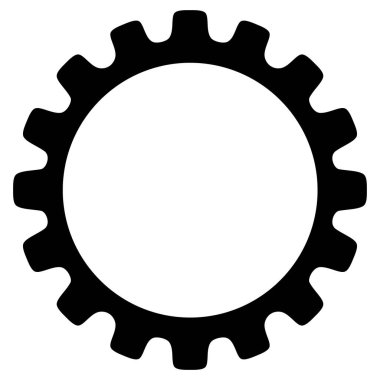 Beyaz arkaplanda siyah tekerlek simgesi