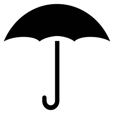 Siyah Şemsiye ikonu. Açık şemsiye. Vektör çizimi. Şablonlar tasarla. izole eleman. Şemsiye simgesi