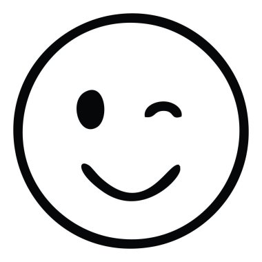 Vektör gülen simgeler kümesi. Duygu Simgeleri. göz kırpma duygusu