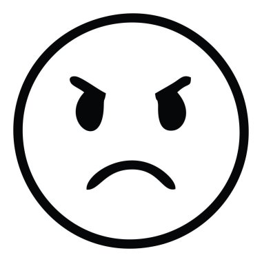 Vektör gülen simgeler kümesi. Duygu Simgeleri. kızgın duygu