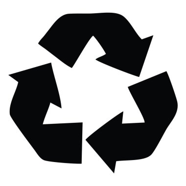 Sıfır atık logo şablon vektör ikonu tasarımı. Beyaz arkaplanda siyah olarak izole edilmiş simgeyi geri dönüştür.