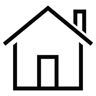 Ev simgesi vektör çizgisi. Web, grafik tasarımı ve internet için vektör ev simgesi.