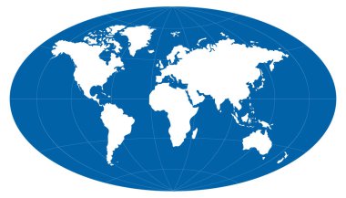 Dünya haritası. Graticule çizgileri tarzında bir dünya. Modern vektör illüstrasyonu.