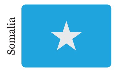 Somali bayrağı. Somali bayrağı. Bayrak simgesi. Standart renk. Standart boy. Dikdörtgen bir bayrak. Bilgisayar illüstrasyonu. Dijital çizim. Vektör illüstrasyonu.