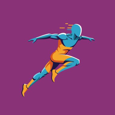 Sade bir arkaplan karşısında vektör biçiminde dinamik çalıştırıcı spor veya atletik temalar için enerji ve hız getirir.