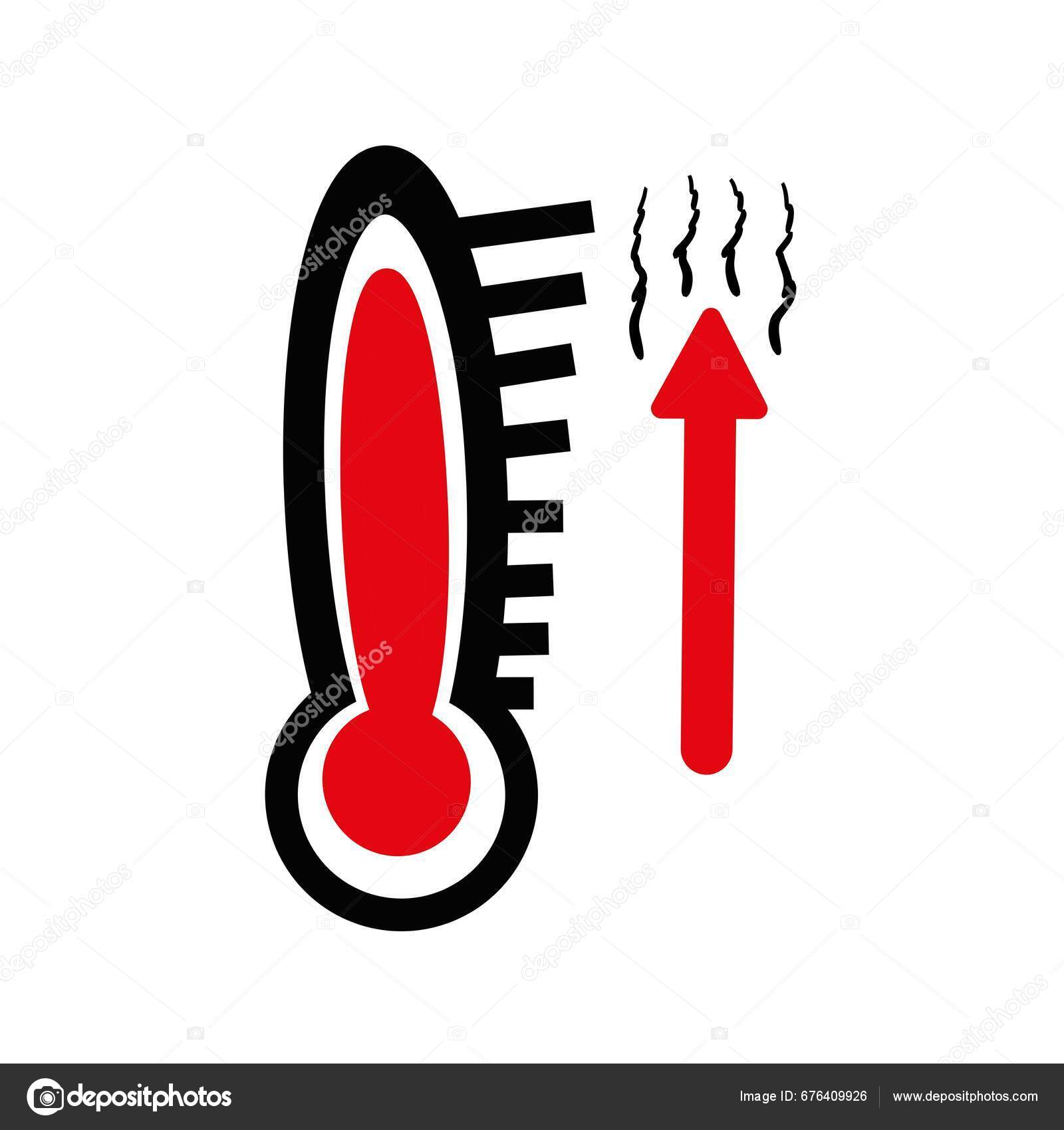 Icône Ligne D'échelle Haute Température Thermomètre Avec Flèche Vers Haut  Vecteur par ©Suparto 676409926