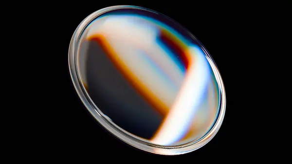 Camdan mercek geometrisi 3 boyutlu. 3B illüstrasyon oluşturucu.