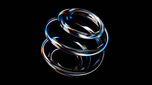 Bahar veya spiral cam soyut geometri 3 boyutlu. 3B illüstrasyon oluşturucu.