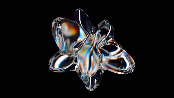 Cam soyut geometri 3 boyutlu. 3B illüstrasyon oluşturucu.