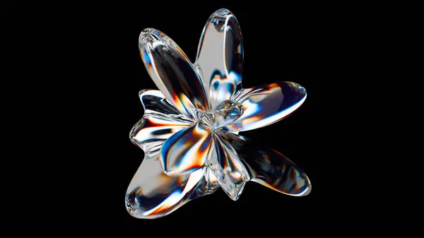 Cam soyut geometri 3 boyutlu. 3B illüstrasyon oluşturucu.