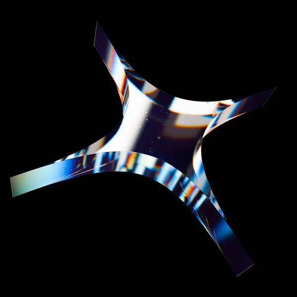 Üç boyutlu yıldız figürü. Cam rendeleme.