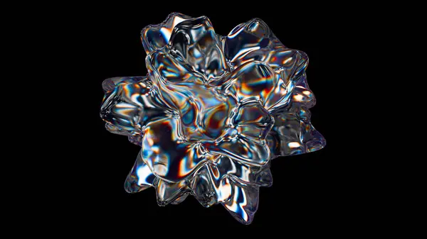 Cam soyut geometri 3 boyutlu. 3B illüstrasyon oluşturucu.