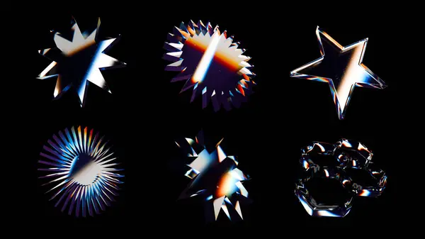 Üç boyutlu yıldız figürü. Cam rendeleme.