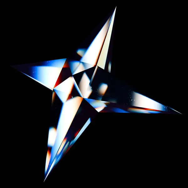 Üç boyutlu yıldız figürü. Cam rendeleme.