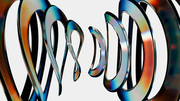   Cam soyut geometri 3 boyutlu. 3B illüstrasyon oluşturucu.