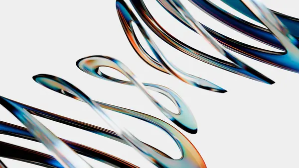   Cam soyut geometri 3 boyutlu. 3B illüstrasyon oluşturucu.