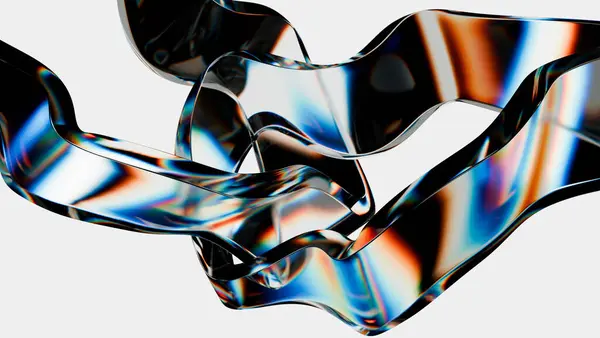   Cam soyut geometri 3 boyutlu. 3B illüstrasyon oluşturucu.