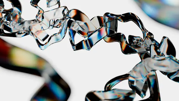   Cam soyut geometri 3 boyutlu. 3B illüstrasyon oluşturucu.