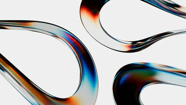   Cam soyut geometri 3 boyutlu. 3B illüstrasyon oluşturucu.