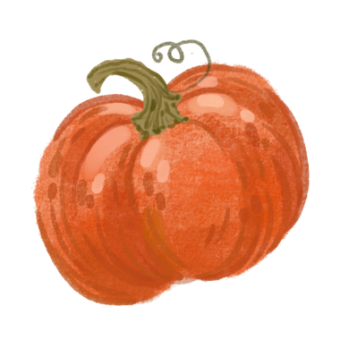 Balkabağı eli çizimi. Suluboya tarzında şirin sonbahar balkabakları.