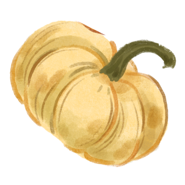 Balkabağı eli çizimi. Suluboya tarzında şirin sonbahar balkabakları.