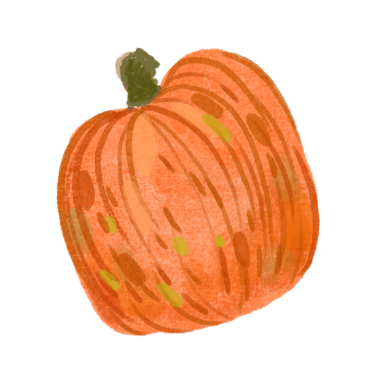 Balkabağı eli çizimi. Suluboya tarzında şirin sonbahar balkabakları.