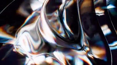 3d soyut sanat video animasyonu sürreal cam nesne deformasyon dönüşüm süreci ile izole edilmiş siyah arkaplan üzerinde gökkuşağı renk spektrum prizma etkisi
