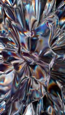 3d soyut sanat video animasyonu sürreal cam nesne deformasyon dönüşüm süreci ile izole edilmiş siyah arkaplan üzerinde gökkuşağı renk spektrum prizma etkisi