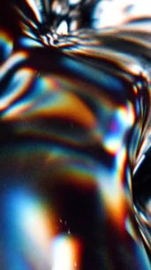 3d soyut sanat video animasyonu sürreal cam nesne deformasyon dönüşüm süreci ile izole edilmiş siyah arkaplan üzerinde gökkuşağı renk spektrum prizma etkisi