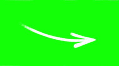 El çizimi ok animasyonları. Şeffaf bir arkaplanda ok karalaması. Video Alpha kanalı. Ok fırçası siyah arkaplanda izole edildi