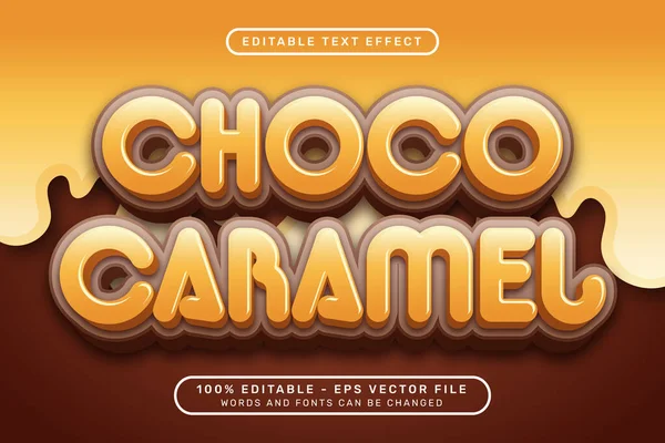 Stock vector choco caramel 3d text effect and editable text effect