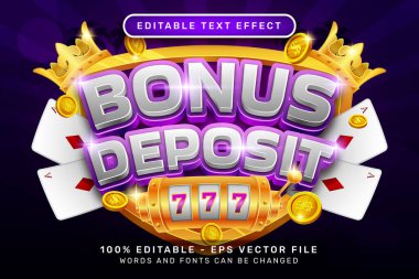 bonus depozito 3d metin efekti ve düzenlenebilir metin efekti