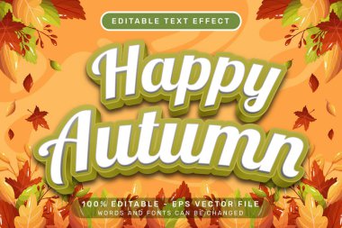 Sonbahar 3d metin efektini ve sonbahar yapraklarıyla düzenlenebilir metin efektini karşılayın