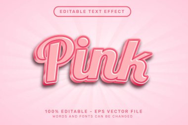 pembe 3d metin efekti ve düzenlenebilir metin efekti