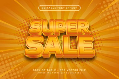 süper sele 3d metin efekti ve düzenlenebilir metin efekti