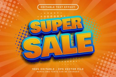 süper sele 3d metin efekti ve düzenlenebilir metin efekti