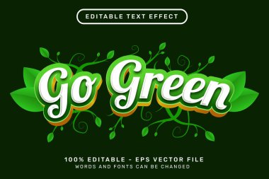 Yaprak süsü, 3 boyutlu metin efekti ve düzenlenebilir metin efekti ile yeşil metin efektini kullan