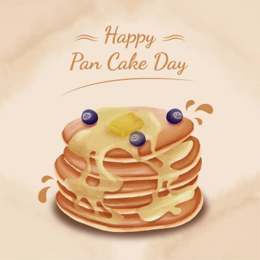 Suluboya Shrove Salı krep günü illüstrasyonu