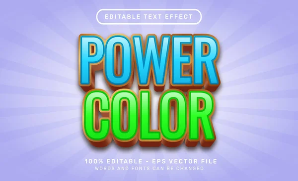 Poder Colore Efecto Texto Efecto Texto Editable — Vector de stock
