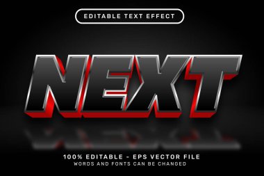 Düzenlenebilir metin efekti - sonraki siyah ve kırmızı renkli 3d biçimi