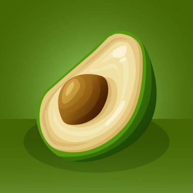 avokado renkli meyve illüstrasyonu