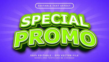 özel promo 3d düzenlenebilir metin efekti şablonu