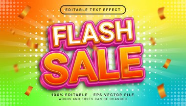 flash sale 3d düzenlenebilir metin efekti şablonu